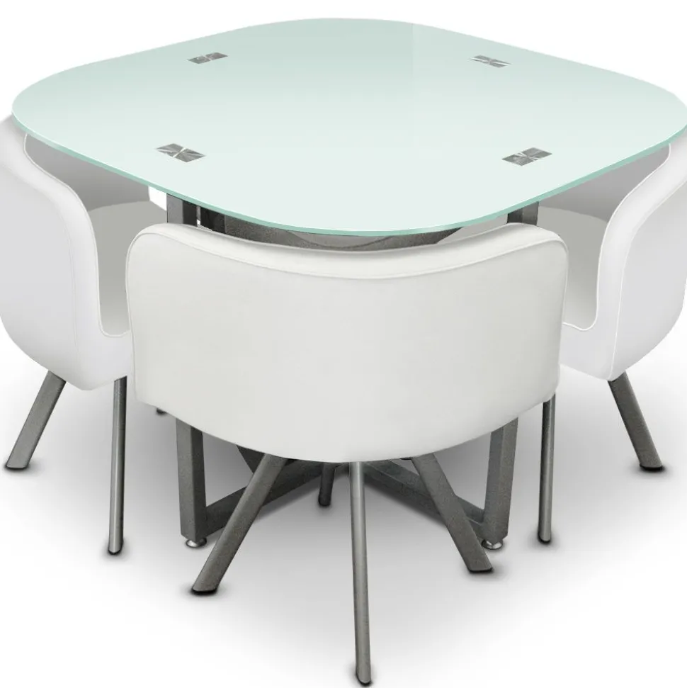 Table et chaises Mosaic 90 Blanc