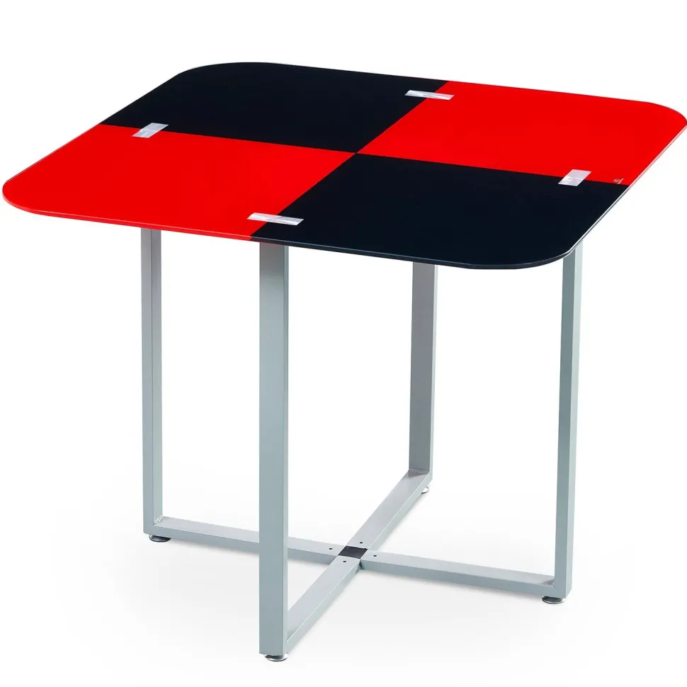 Table et chaises Mosaic 90 Rouge et Noir