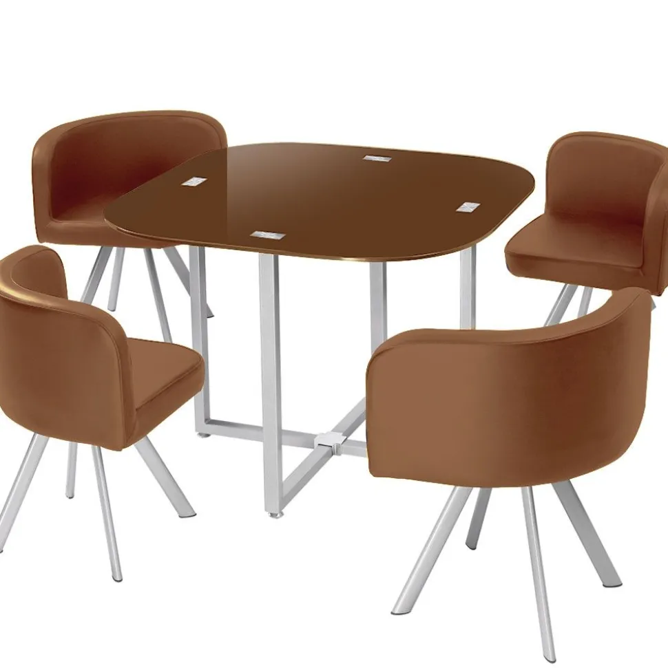 Table et chaises Mosaic 90 Marron