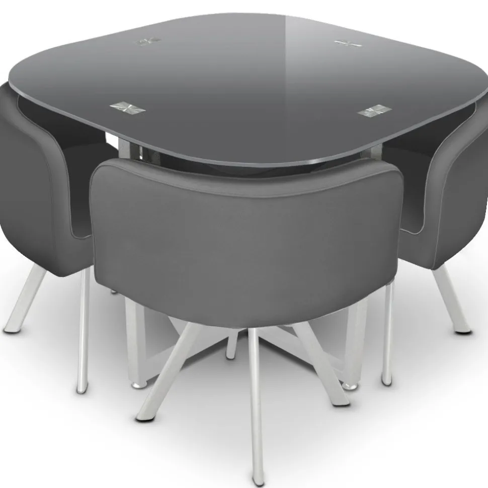 Table et chaises Mosaic 90 Gris