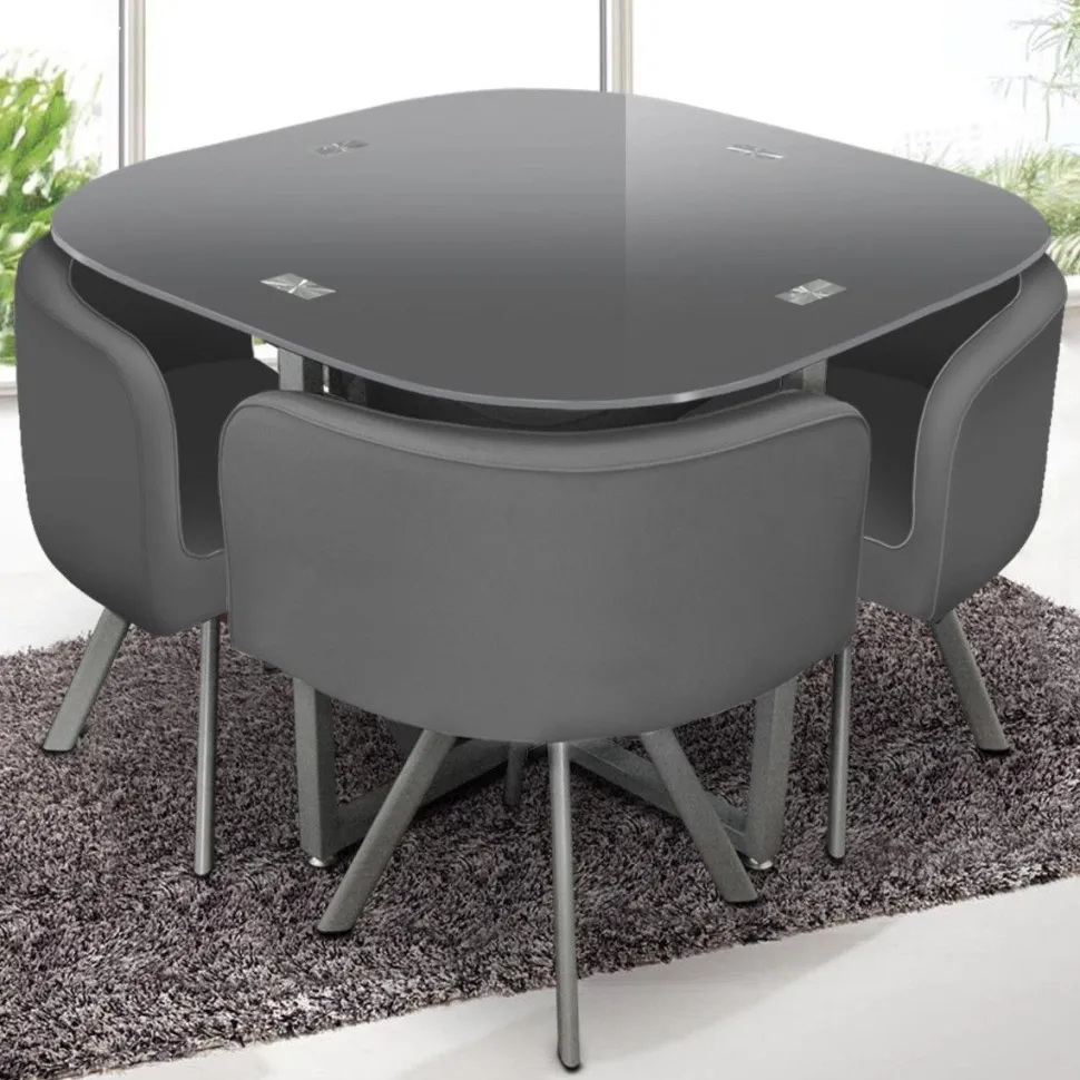 Table et chaises Mosaic 90 Gris