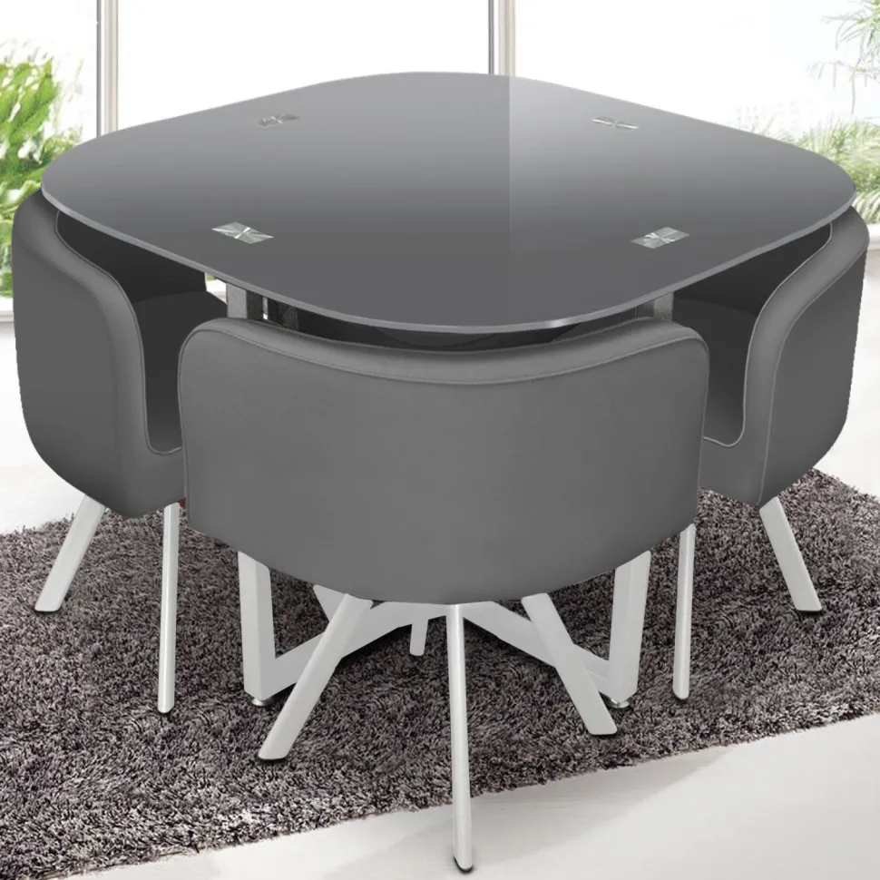 Table et chaises Mosaic 90 Gris