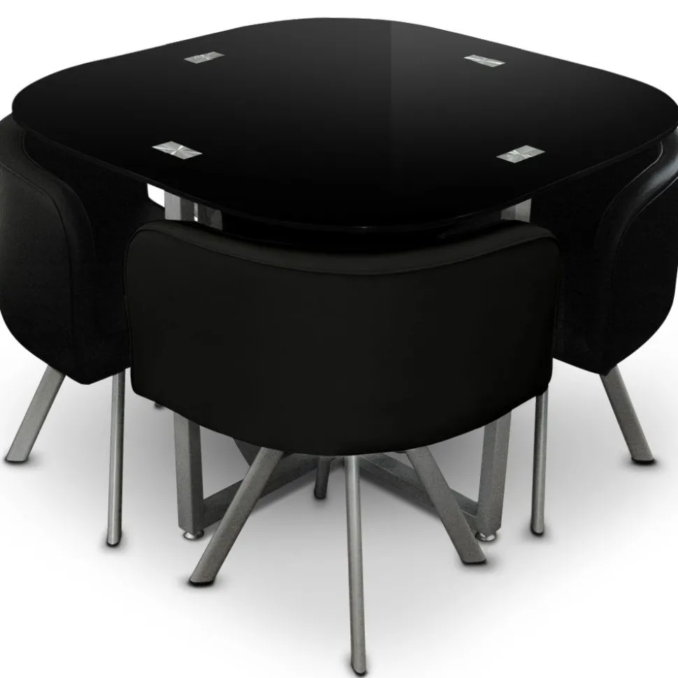 Table et chaises Mosaic 90 Noir