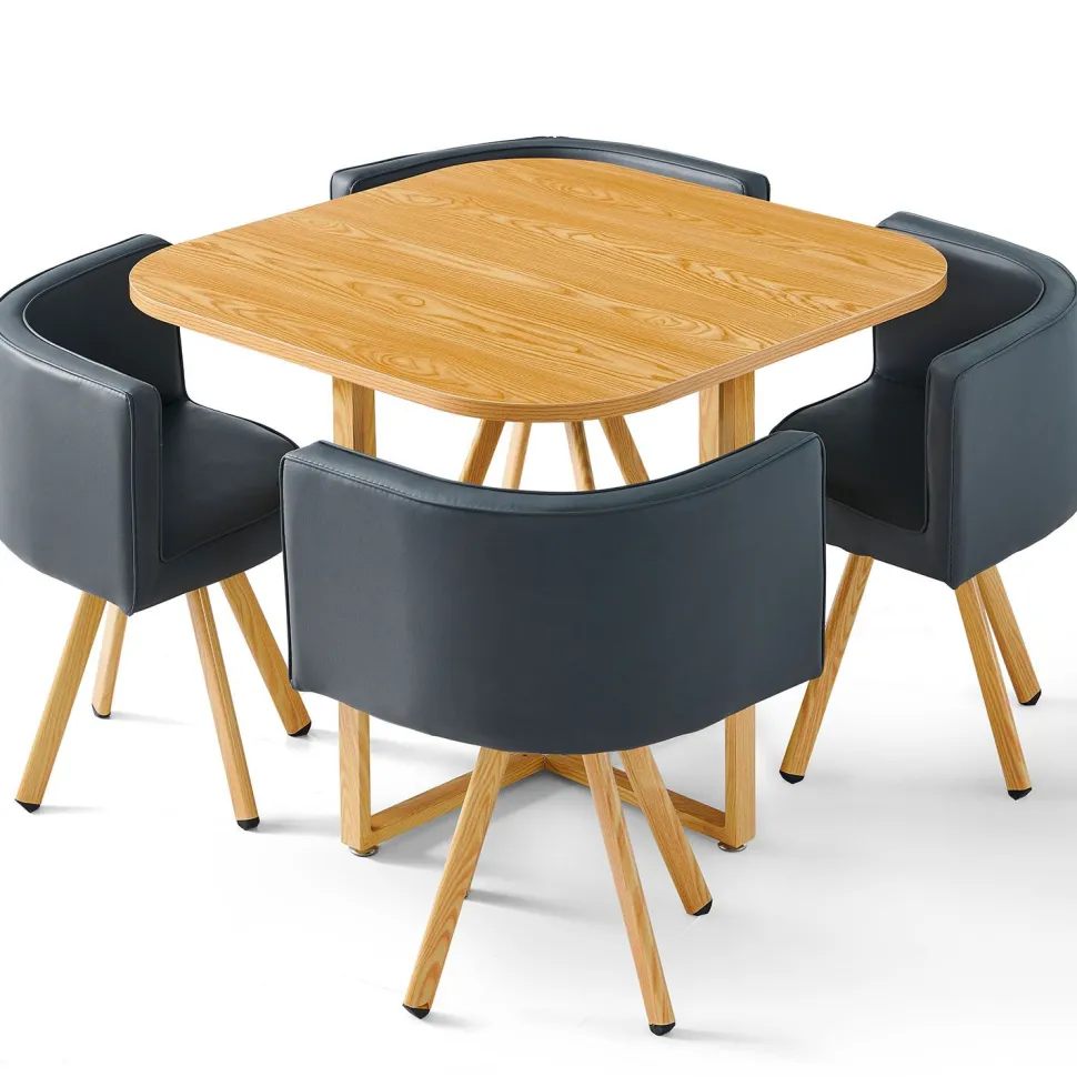 Table et chaises scandinaves Oslo Gris et Chêne