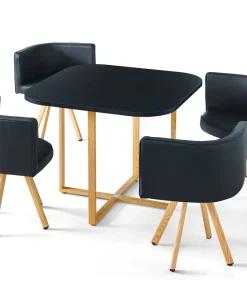 Table et chaises scandinaves Oslo Noir