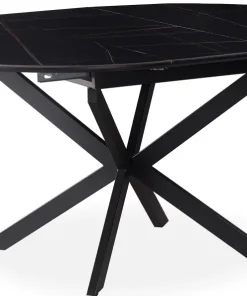 Table extensible Tyrese 160cm pieds en étoile et plateau Céramique Noir