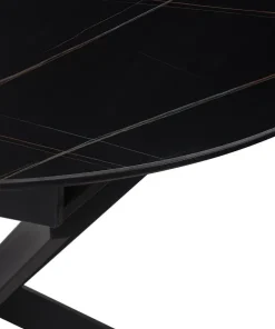Table extensible Tyrese 160cm pieds en étoile et plateau Céramique Noir