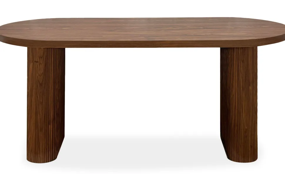 Table ovale Burundi avec pieds design style colonnes Bois Noyer