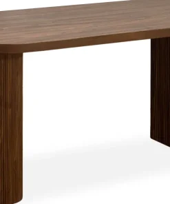 Table ovale Burundi avec pieds design style colonnes Bois Noyer