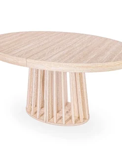 Table ovale extensible 150-300cm Eliza Effet Travertin Beige