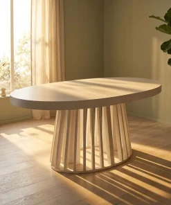 Table ovale extensible Eliza Blanc