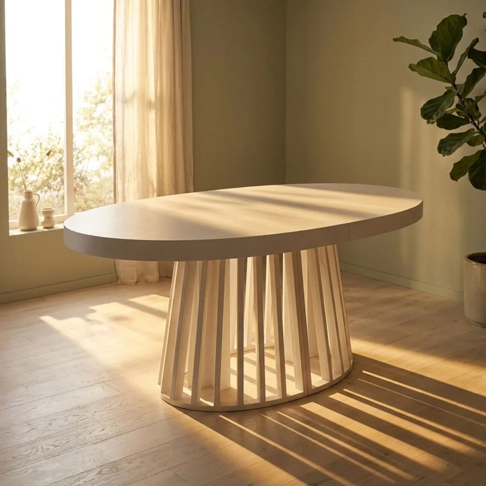 Table ovale extensible Eliza Blanc