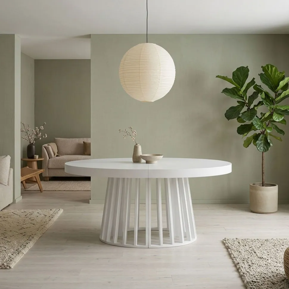 Table ovale extensible Eliza Blanc