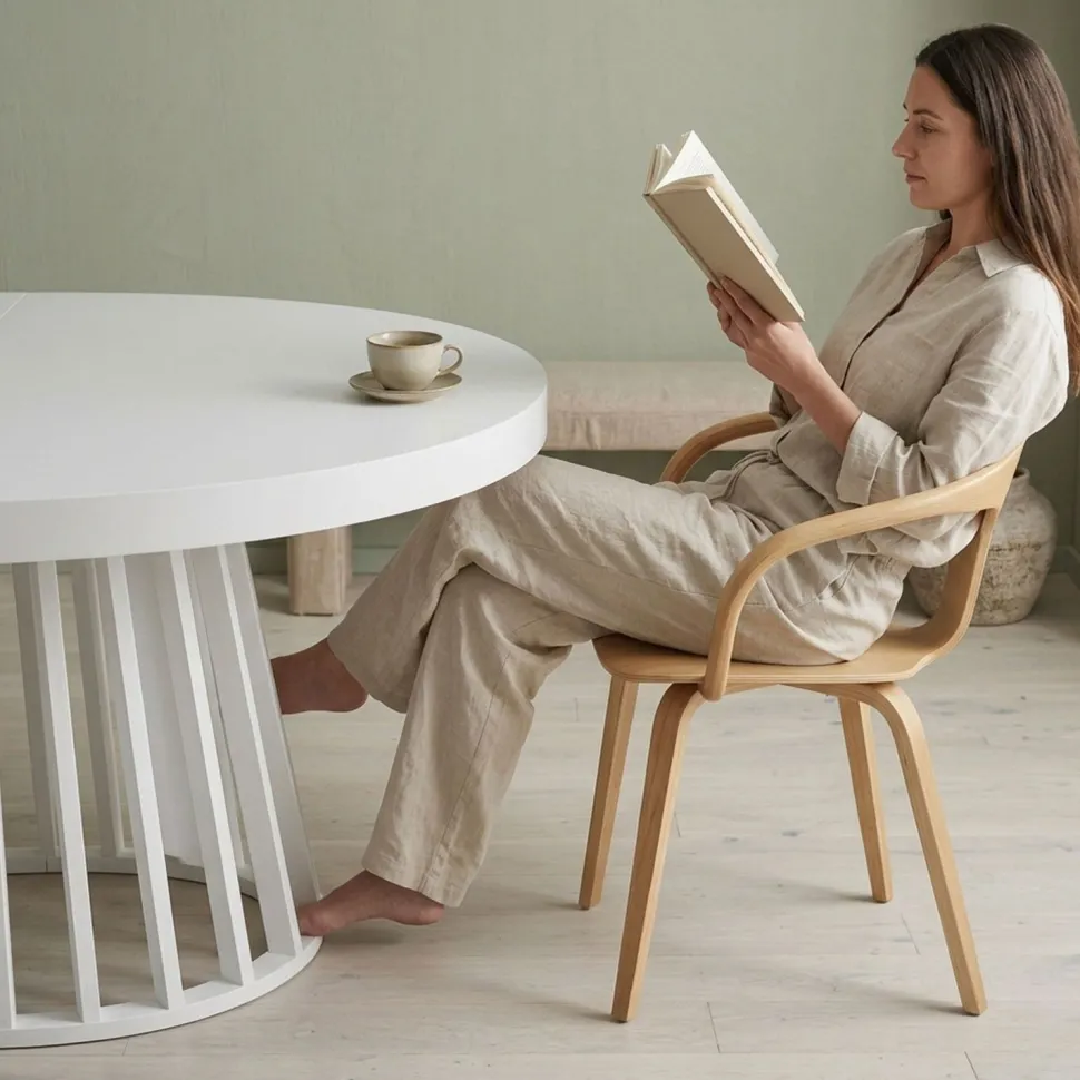 Table ovale extensible Eliza Blanc