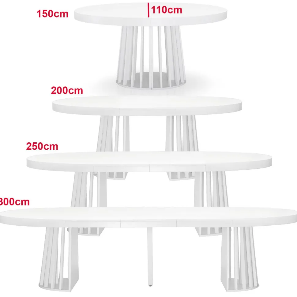Table ovale extensible Eliza Blanc