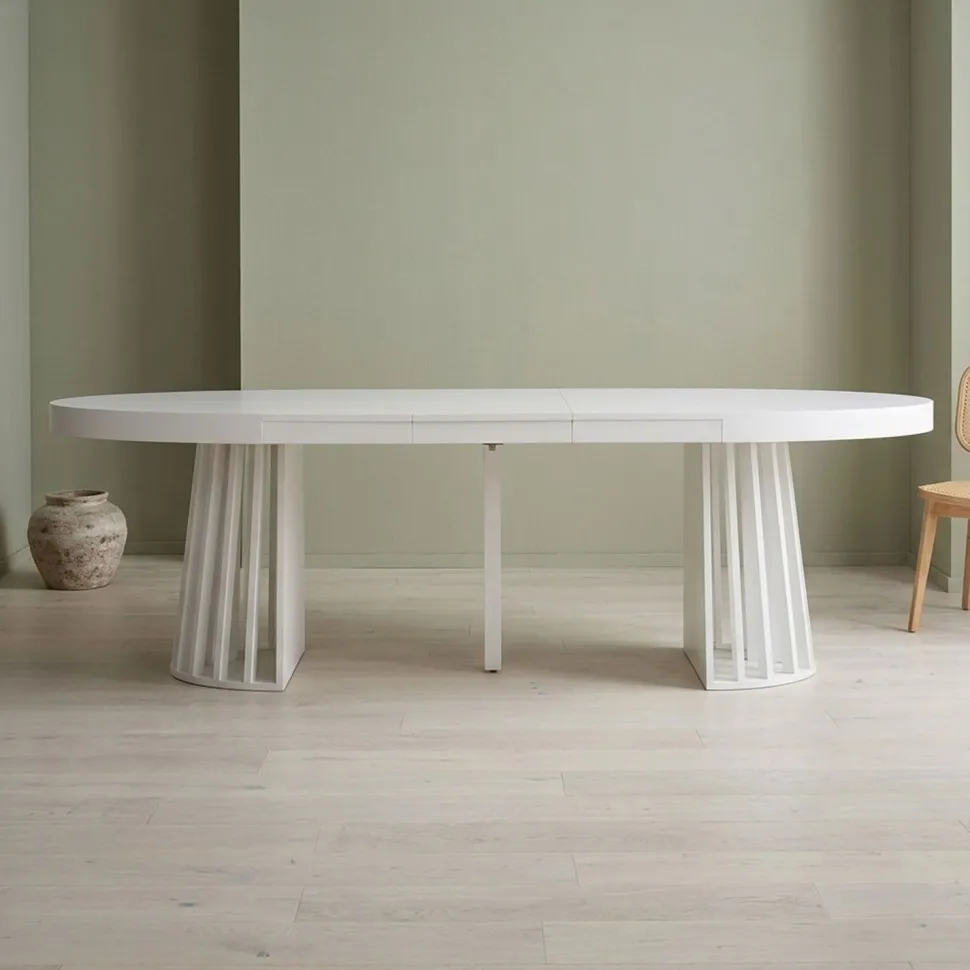 Table ovale extensible Eliza Blanc