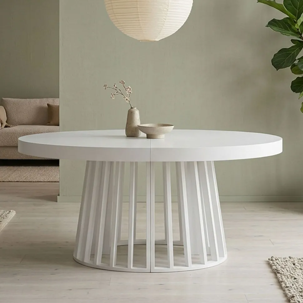 Table ovale extensible Eliza Blanc