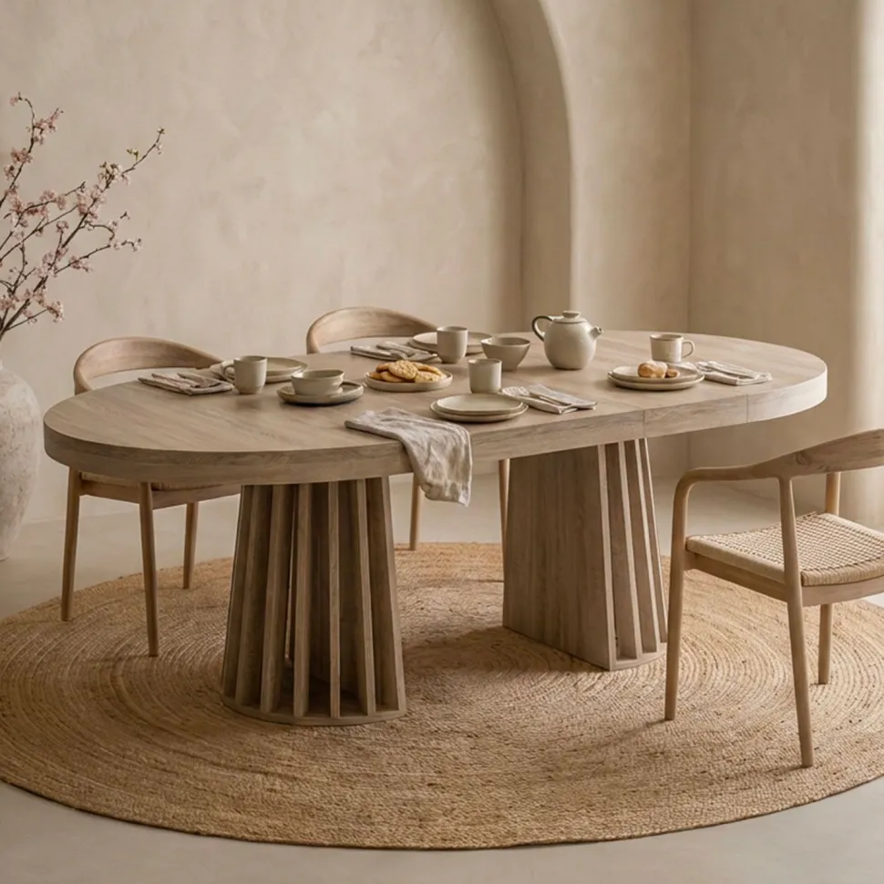 Table ovale extensible Eliza Chêne clair