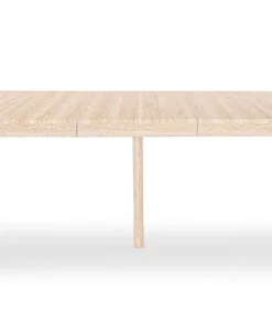 Table ronde extensible 110-260cm Myriade Effet travertin Beige et Blanc