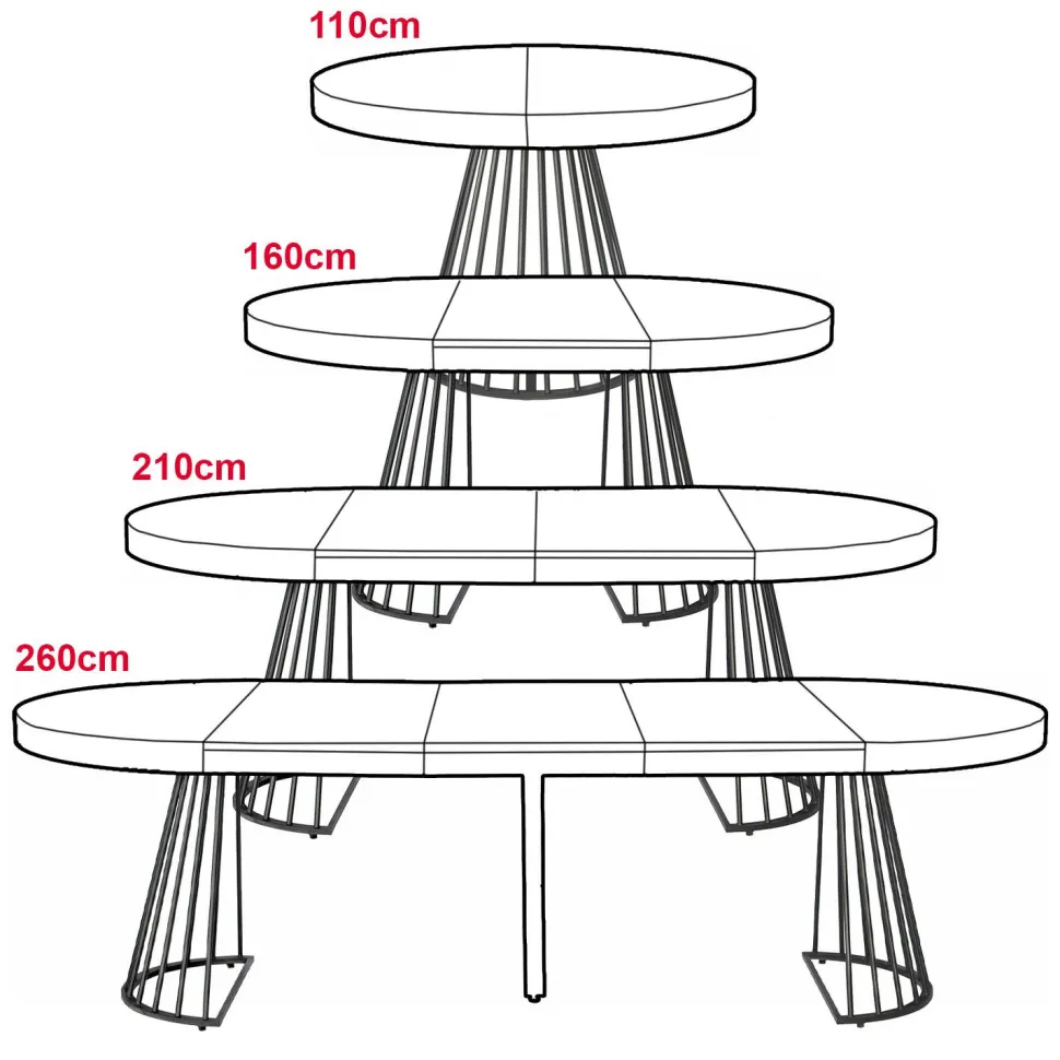 Table ronde extensible Grivery Chêne Clair pieds Noir