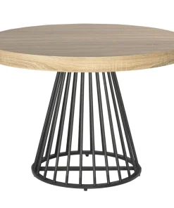 Table ronde extensible Grivery Chêne Clair pieds Noir