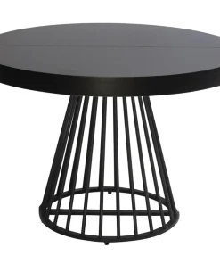 Table ronde extensible Grivery Noir pieds Noir