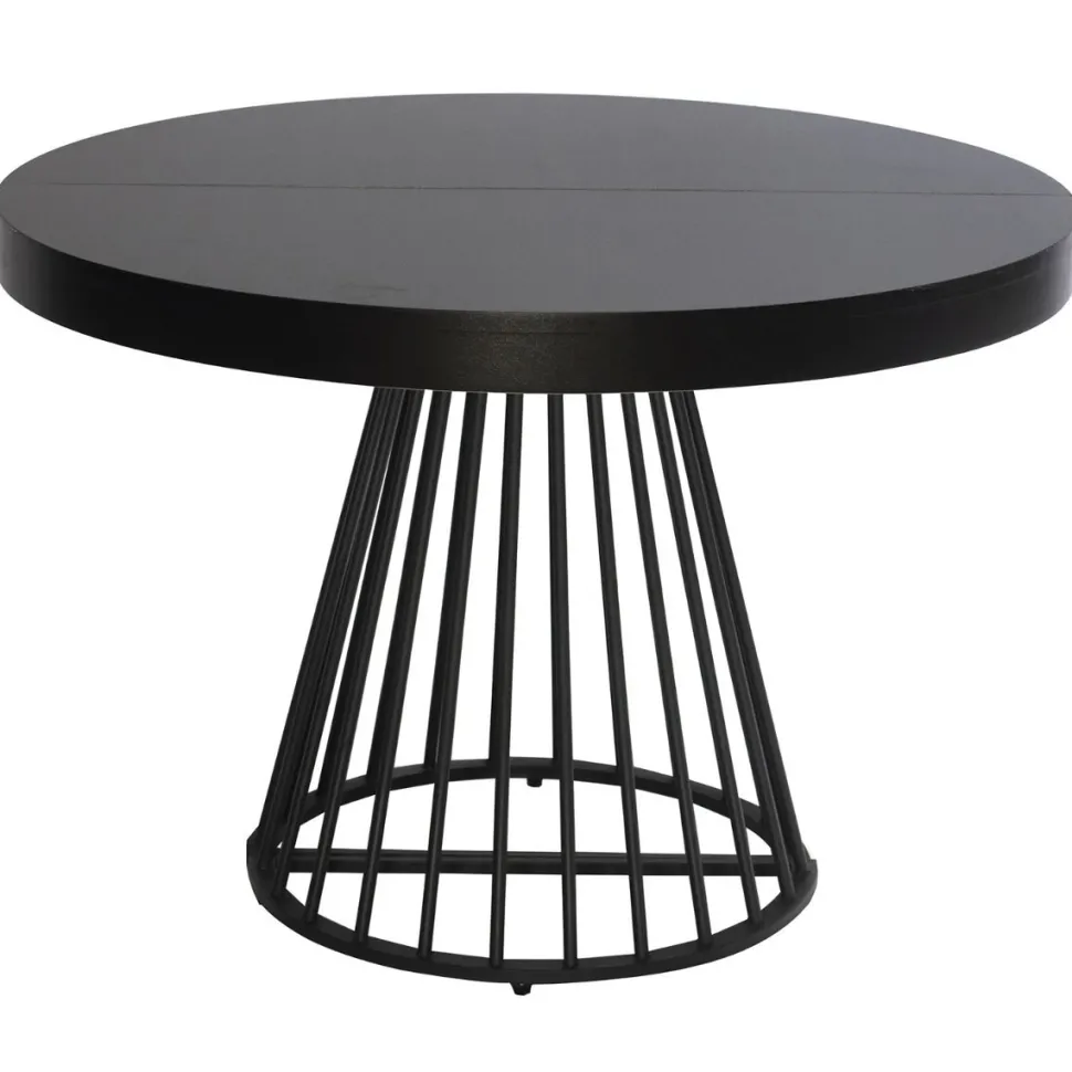 Table ronde extensible Grivery Noir pieds Noir