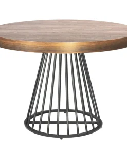 Table ronde extensible Grivery Bois Noisette pieds Noir