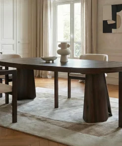 Table ronde extensible Henriette Bois noisette