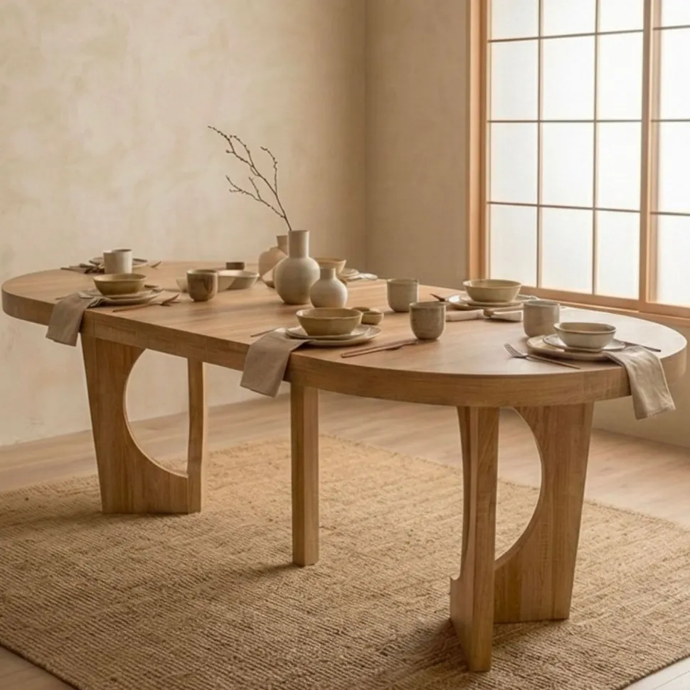 Table ronde extensible Kalipso Chêne Clair