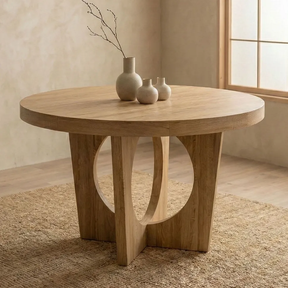 Table ronde extensible Kalipso Chêne Clair