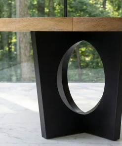 Table ronde extensible Kalipso Chêne Clair et Noir