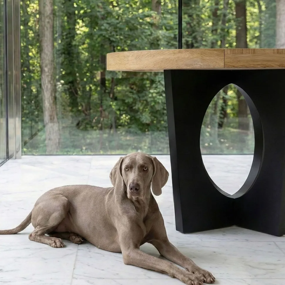 Table ronde extensible Kalipso Chêne Clair et Noir