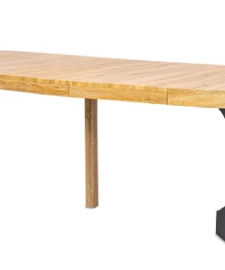 Table ronde extensible Kalipso Chêne Clair et Noir
