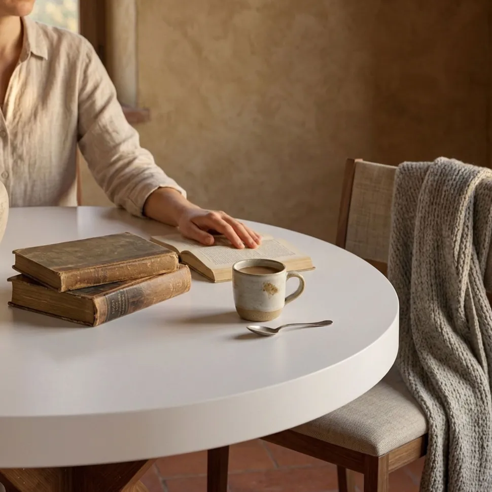 Table ronde extensible Myriade Blanc