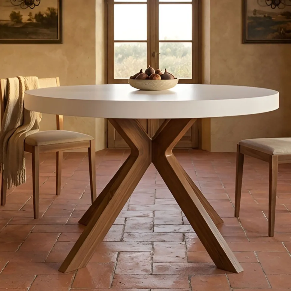 Table ronde extensible Myriade Blanc