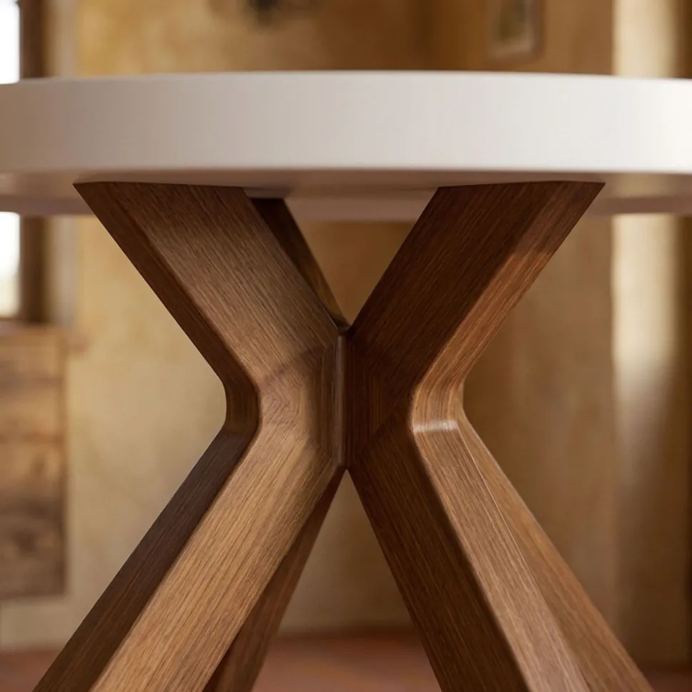 Table ronde extensible Myriade Blanc