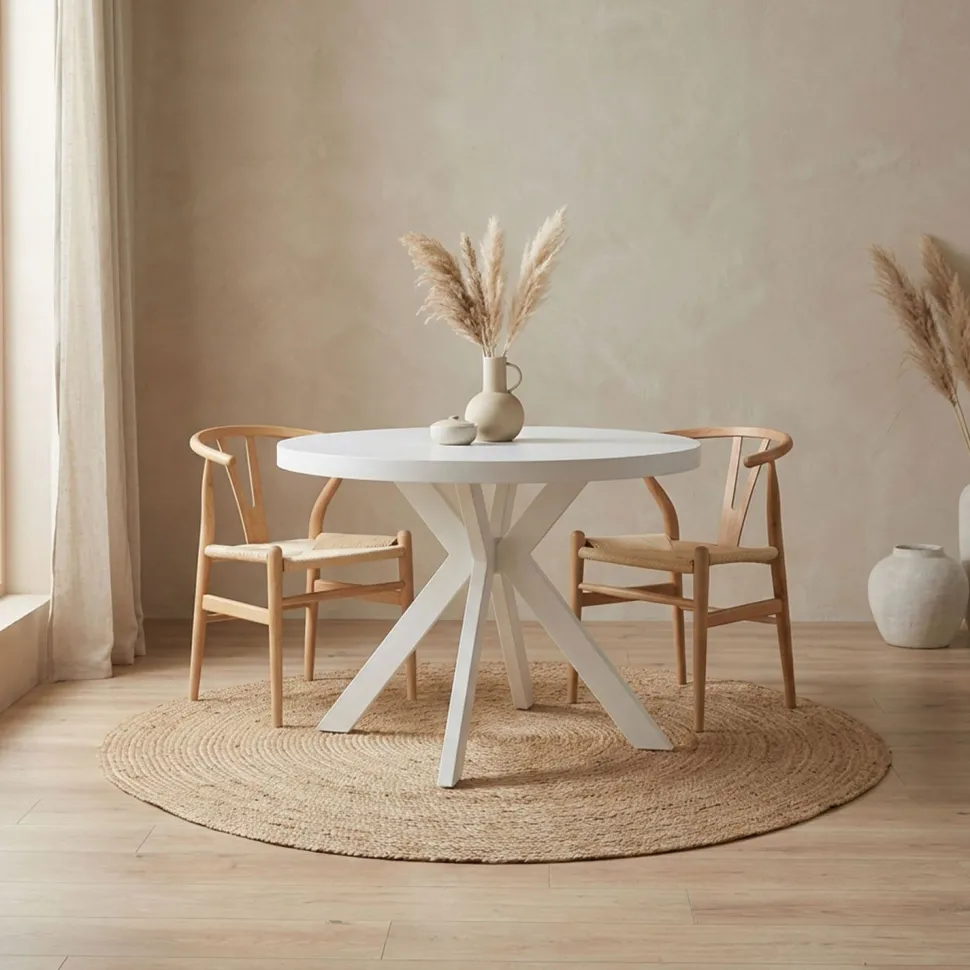 Table ronde extensible Myriade Blanc