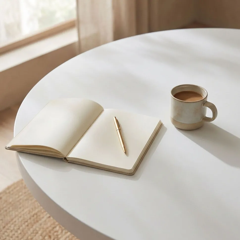 Table ronde extensible Myriade Blanc