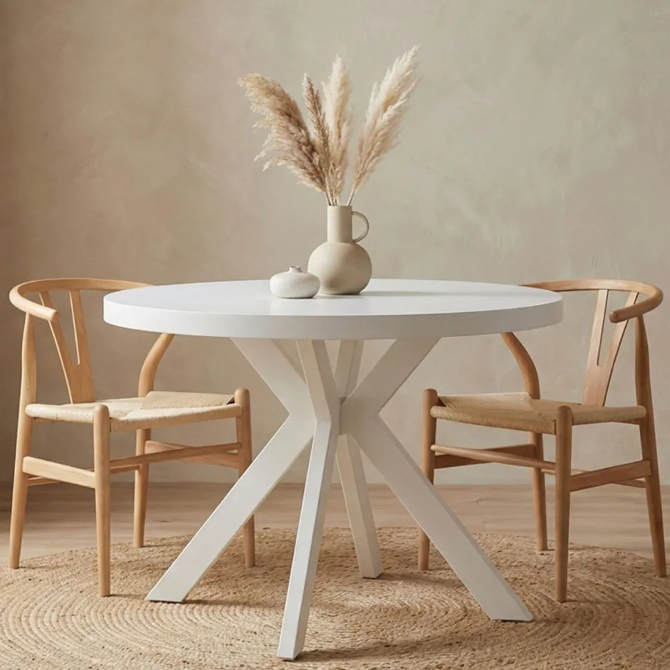 Table ronde extensible Myriade Blanc