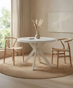 Table ronde extensible Myriade Blanc
