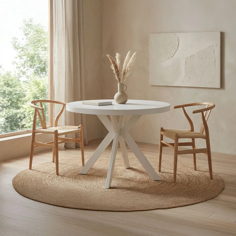 Table ronde extensible Myriade Blanc