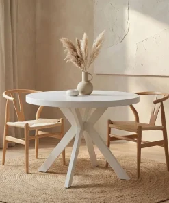 Table ronde extensible Myriade Blanc