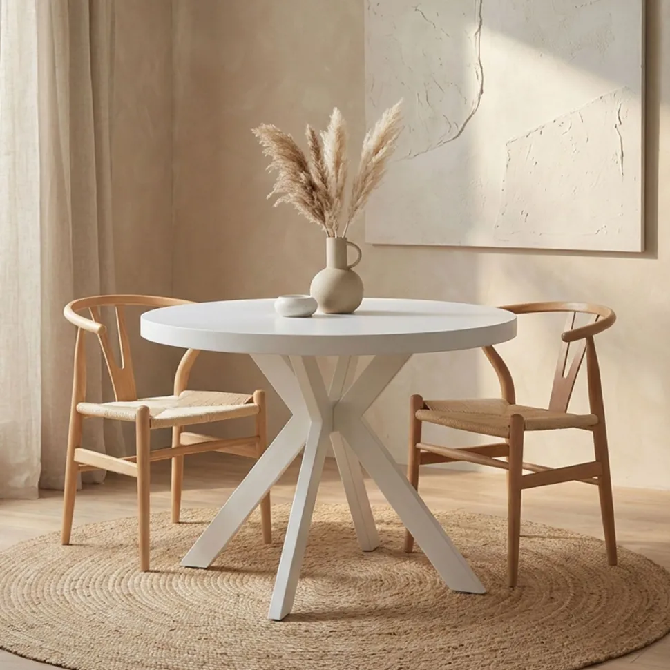 Table ronde extensible Myriade Blanc