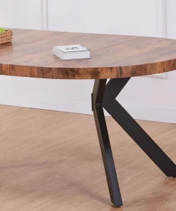Table ronde extensible Myriade Noir et Noyer