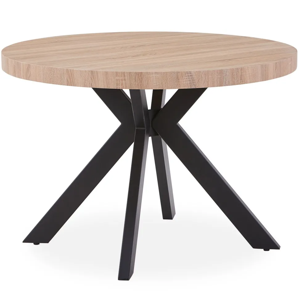 Table ronde extensible Myriade Noir et Chêne Clair