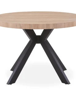 Table ronde extensible Myriade Noir et Chêne Clair