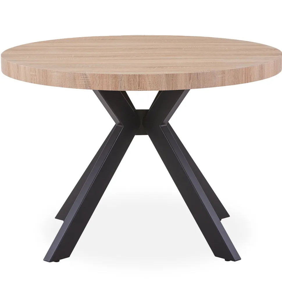 Table ronde extensible Myriade Noir et Chêne Clair