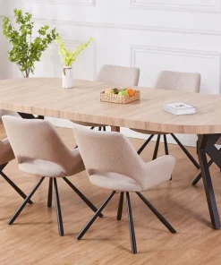 Table ronde extensible Myriade Noir et Chêne Clair