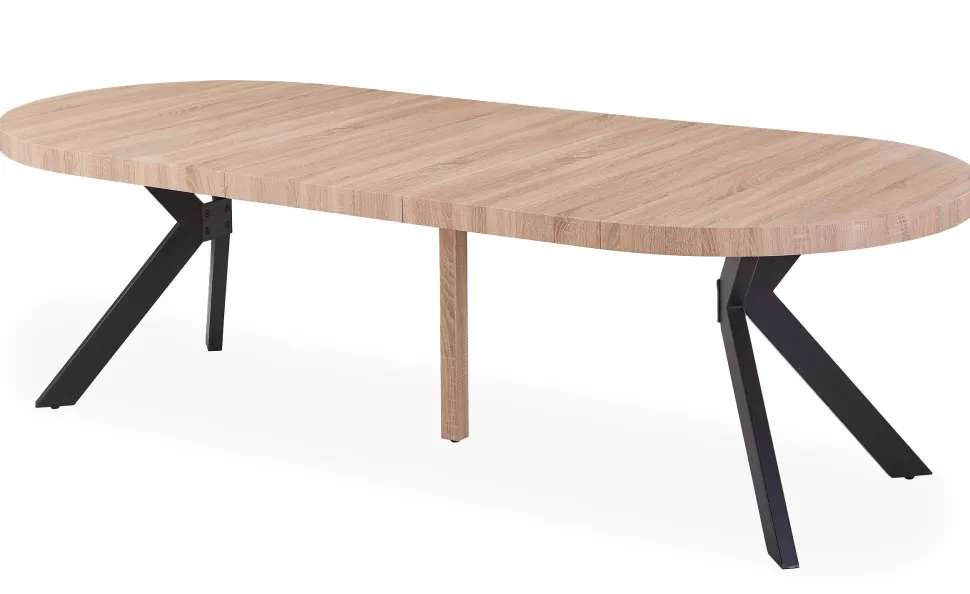 Table ronde extensible Myriade Noir et Chêne Clair